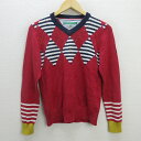 G■トミーヒルフィガー/TOMMYHILFIGER Vネックニットセーター【M】赤系/LADIES/82【中古】■