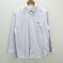 a■ラコステ/LACOSTE ロゴ刺繍 チェック柄 長袖BDシャツ【4】ピンク系/MENS/103【中古】(4)