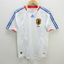 y■08/09 adidas社製 サッカー日本代表 オーセンティックユニフォーム■白【メンズS】45【中古】