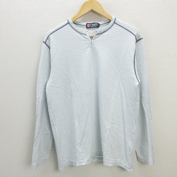 G■チャップス/CHAPS EST1978 ロンT/カットソー コットン【L】水色/men's/130【中古】■(4)