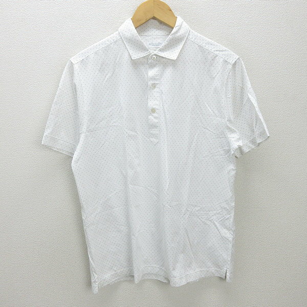 G■ユナイテッドアローズ/UNITED ARROWS B＆Y 半袖ポロシャツ/ドット柄【XL】白/men's/23【中古】■