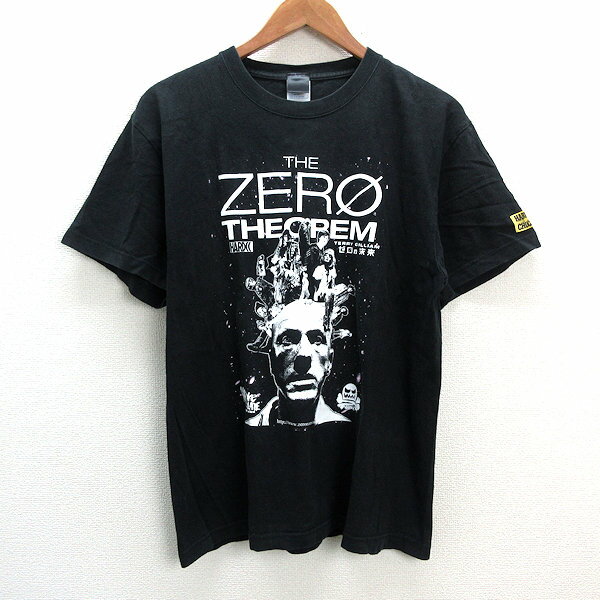 楽天マニライズk■ハードコアチョコレート/HARDCORE CHOCOLATE ゼロの未来 THE ZERO THEOREM プリントTシャツ【L】黒/MENS■64【中古】