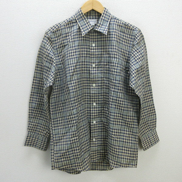 z■バーバリー/BURBERRY 長袖チェックシャツ【M】紺/men's/67【中古】■