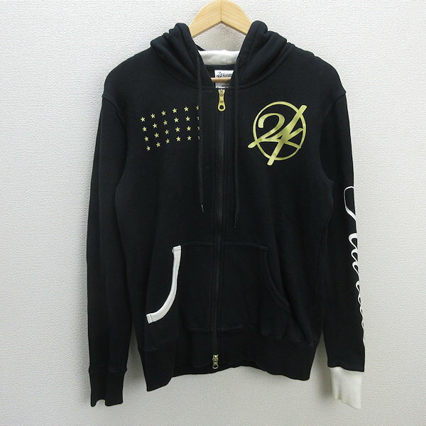 z■24カラッツ/24karatsSTAYGOLD2006 フルジップパーカ【M】黒/men 039 s/246【中古】