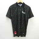 G■グランデ.エフ.ピー /GRANDE.F.P 半袖ポロシャツ/サッカー【L】黒/men's/78【中古】■