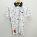 G■グランデ.エフ.ピー /GRANDE.F.P 半袖ポロシャツ/サッカー【M】白/men's/80【中古】■