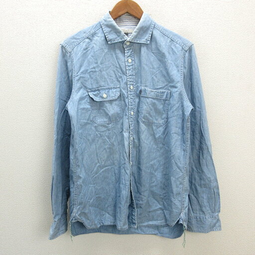 a■エーグル/AIGLE 長袖 シャンブレーシャツ【L】水色/MENS/88【中古】