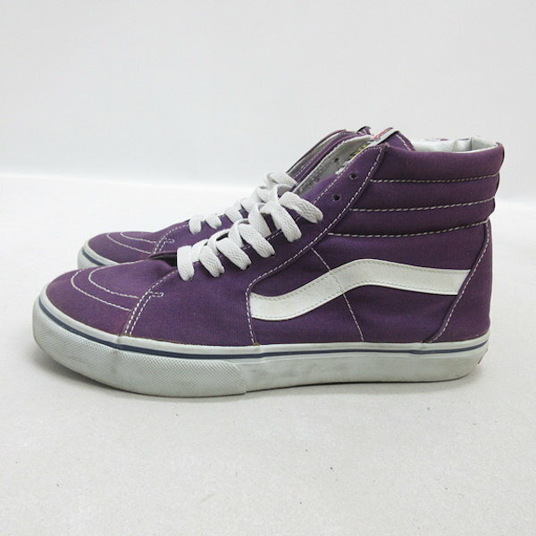 Q■【26cm】バンズ/VANS SK8 V38CV スケートハイ キャンバススニーカー■紫MENS/38【中古】