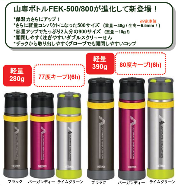 ★エントリーでポイント7倍！THERMOS サーモス 新製品「山専ボトル」ステンレスボトル/0.9L/ライムグリーン LMG FFX-900山専用ボトル