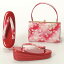 草履バッグセット 振袖 Sサイズ 小さいサイズ 高め台 成人式 卒業袴 和装 着物 可愛い 日本製 桜 赤