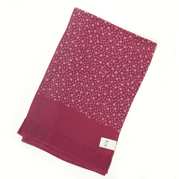 帯揚 正絹 日本製 色無地 小紋 ちりめん 小花 ワイン色