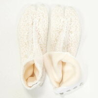 足袋女性用冬用レースフリース裏二重足袋あったかクッション底白美津菱足袋日本製