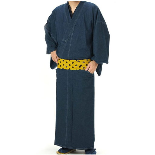 紳士 着物 デニム 単品 単衣 カジュアル インディゴ 長着 LLサイズ 紳士 着物 デニム 単品 単衣 カジュアル インディゴ 長着 LLサイズ