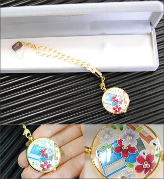 懐中時計　着物に似合う存在感 京七宝　源氏物語に恋する懐中時計 若紫（青）　記念品・プレゼントにも