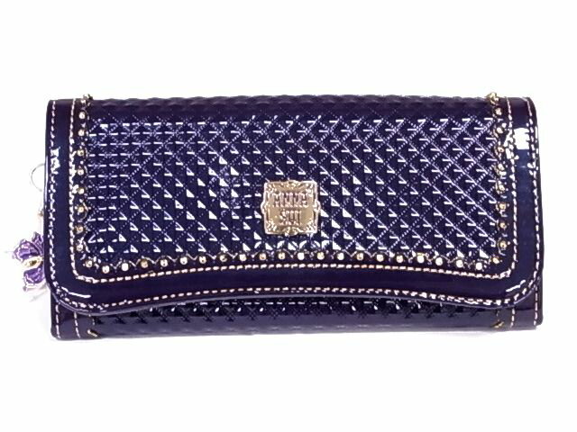 【未使用】ANNA SUI　アナスイ　ファスナー付き長財布　カラー：ダークパープル