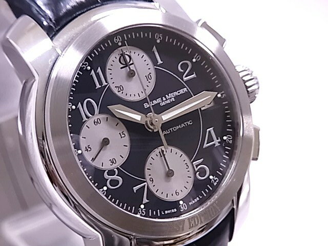 【美品】BAUME＆MERCIER　ボーム＆メルシェ　MV045216　ケープランド クロノ グレンフィディック　限定120本　SS　黒文字盤　自動巻き【中古】