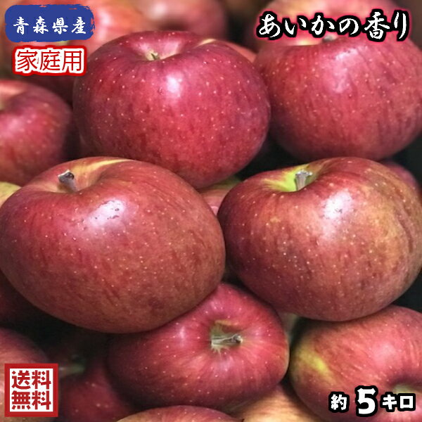 在庫限り特別価格！！とにかく食べてみて！！【送料無料】数量限定！青森県産　あいかの香り　家庭用　5kg（約5キロ） 晩生種りんご　食品　果物　フルーツ　お取り寄せグルメ