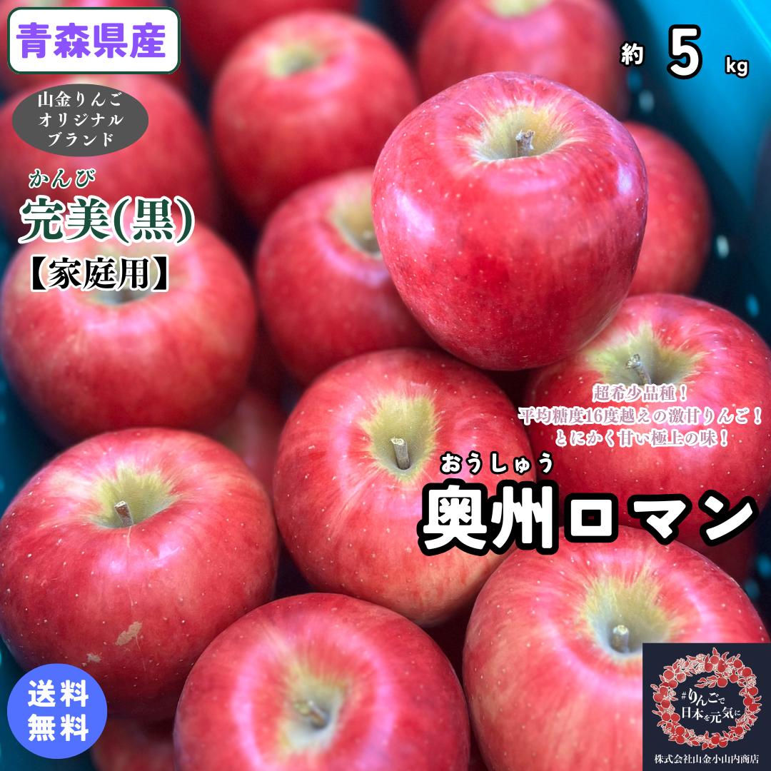 超希少！数量限定！極上の激甘りんご！【送料無料】数量限定！青森県産　奥州ロマン（おうしゅうろまん）　家庭用　5kg(約5キロ） 中生種りんご　食品　果物　フルーツ　お取り寄せグルメのサムネイル