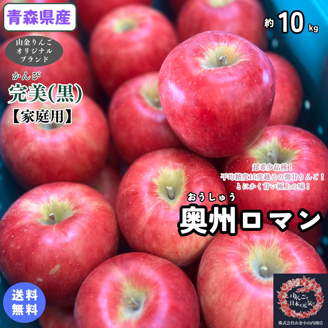 超希少！数量限定！極上の激甘りんご！【送料無料】数量限定！青森県産　奥州ロマン（おうしゅうろまん）　家庭用　10kg(約10キロ） 中生種りんご　食品　果物　フルーツ　お取り寄せグルメのサムネイル