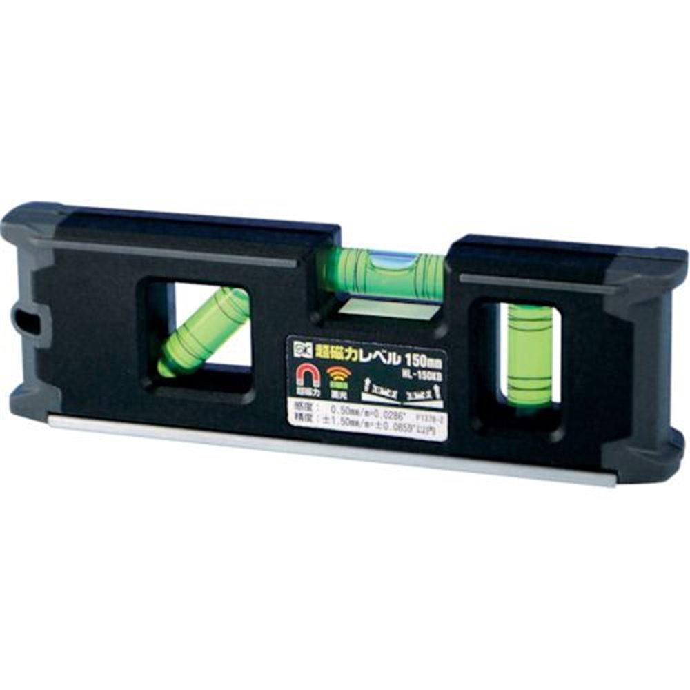 新潟精機 超磁力レベル 150mm 黒 [測定 計測用品 水平器 垂直] ML-150KB