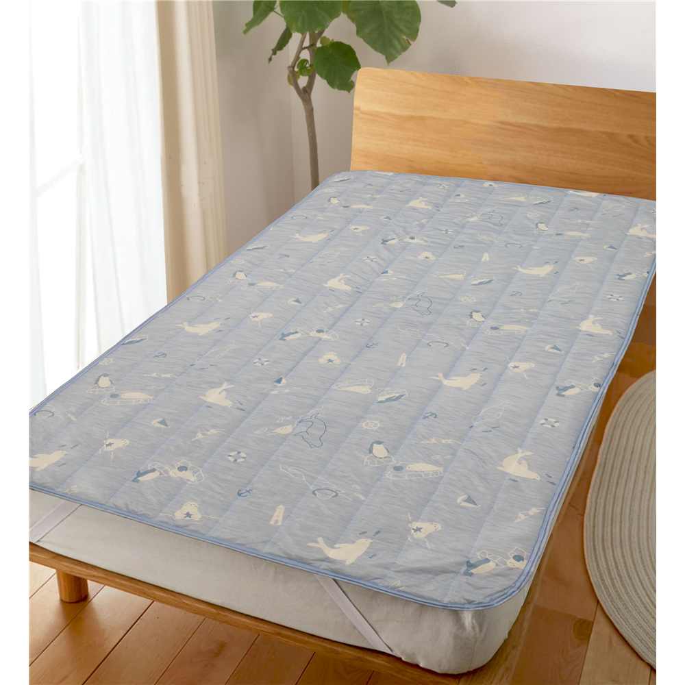大宗 D's collection 冷感プリント敷きパット シングル 100×200cm [寝具 敷きパッド 汗取り ひんやり 涼感 かわいい 動物柄] アザラシBu
