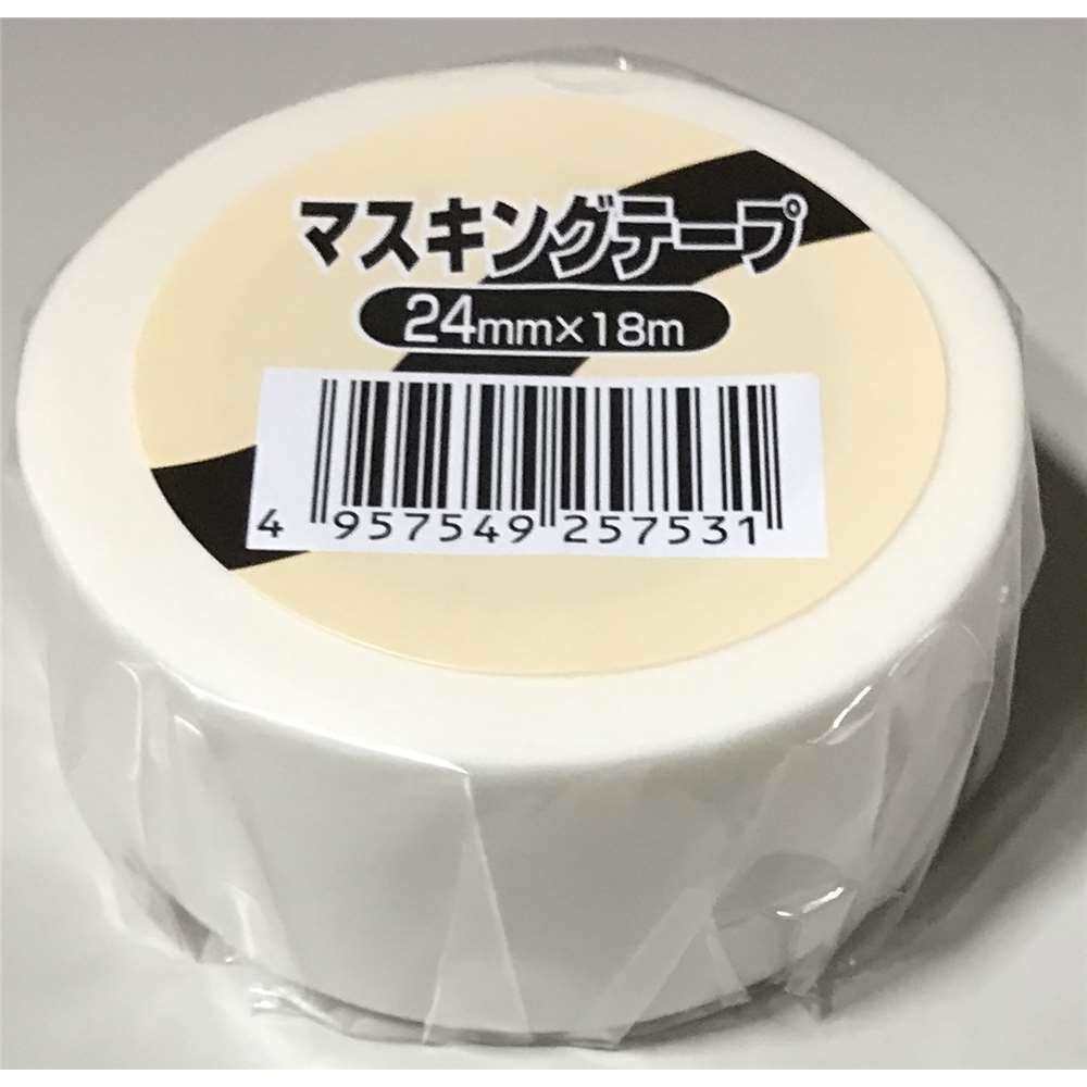 好川産業 マスキングテープ 24mm×18m [養生 仮止め 塗装 建築 作業] 1個