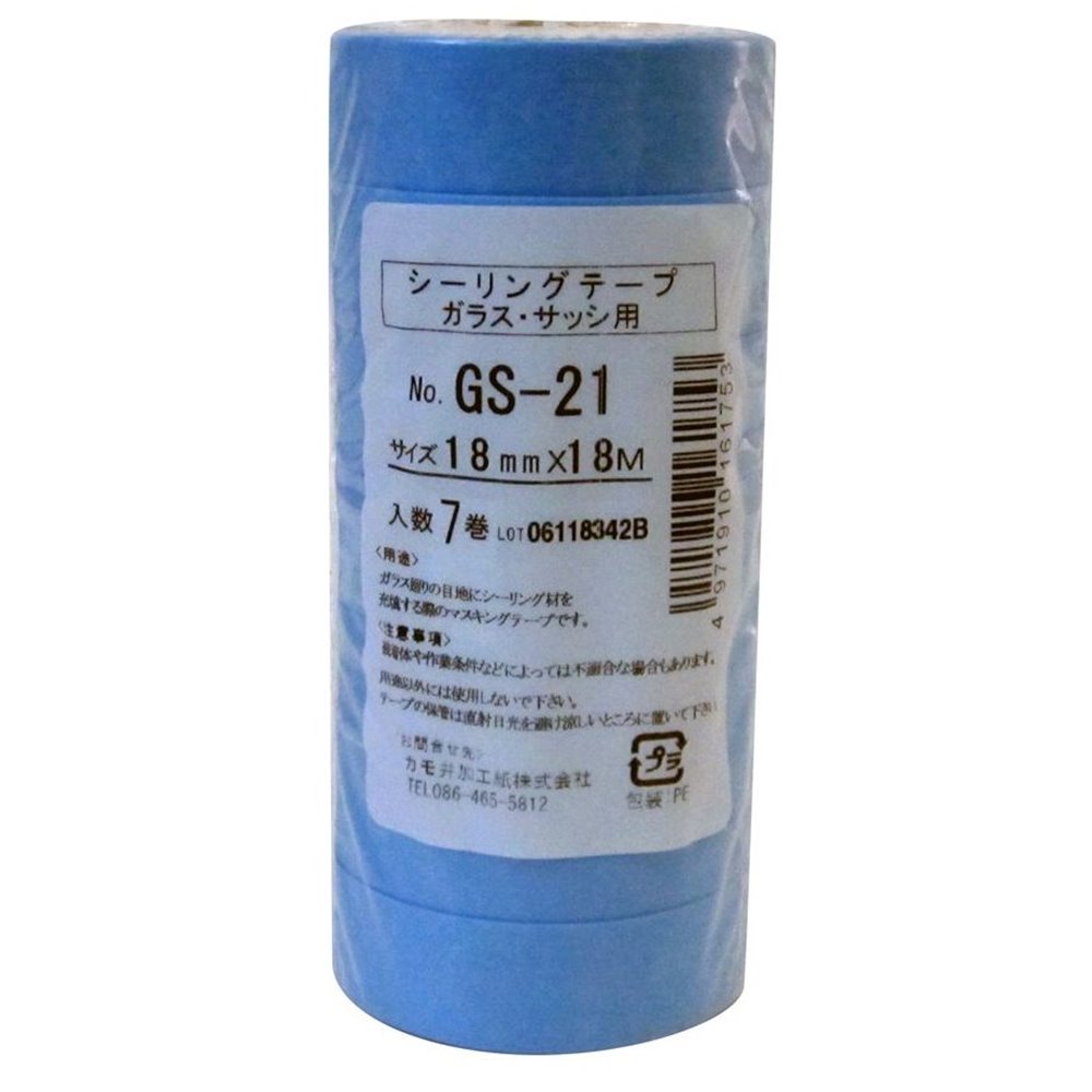 カモ井加工紙 マスキングテープガラスサッシ用 (7巻入) 18mm [DIY テープ用品 ガラス サッシ] GS21