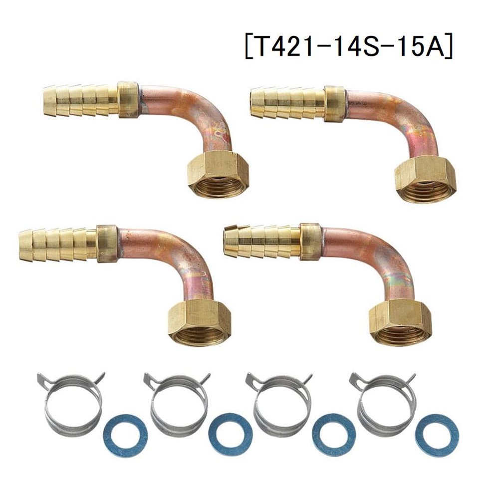 SANEI ペアホースL金具セット《配管用品/一口循環接続》（バスルーム用） [T421-14S-15A]