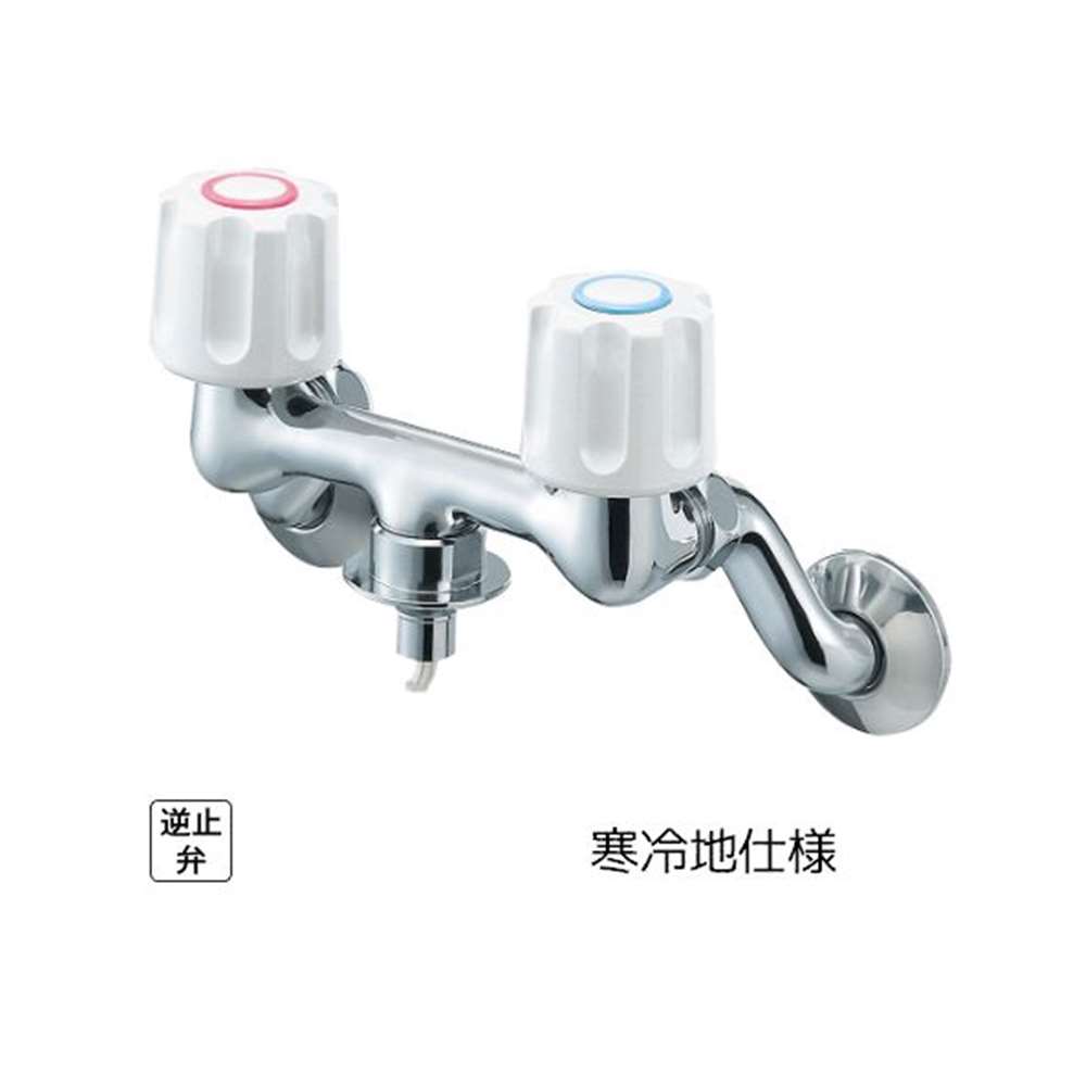 SANEI ツーバルブ洗濯機用混合栓 寒冷地仕様 [洗面 水栓 蛇口 交換] K1101TVK-1-W