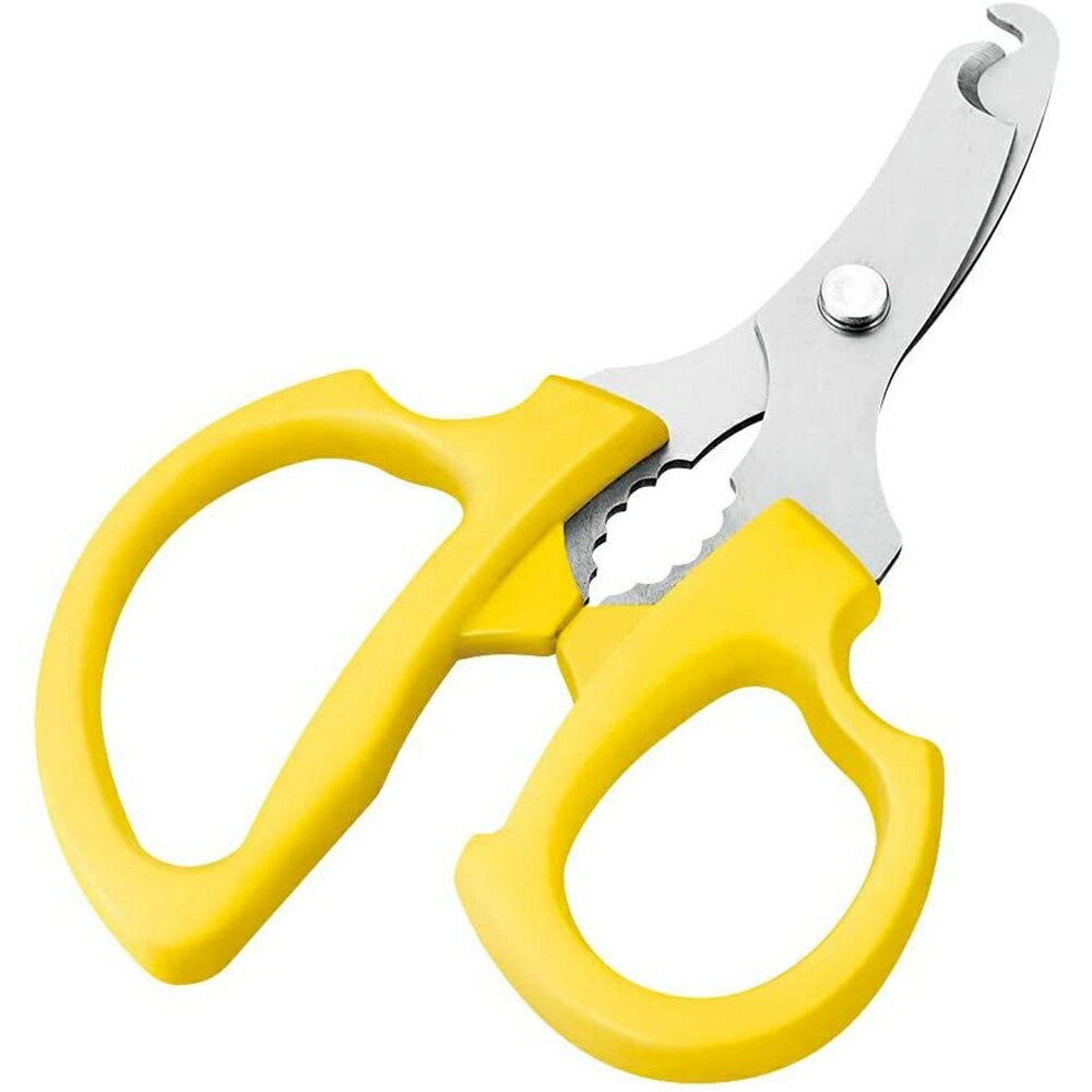 下村工業 かるラク ボトルの分別ハサミ イエロー ペットボトル・ビン回収 KR-401