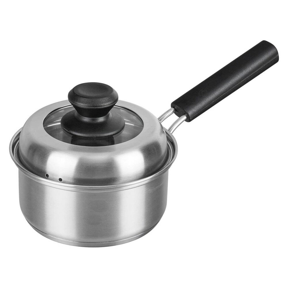 【在庫処分】和平フレイズ ローザー【IH対応】片手鍋 14cm [IH・ガス火対応 鍋 なべ ガラス窓蓋付 厚底 ステンレス 丈夫] RB-2313