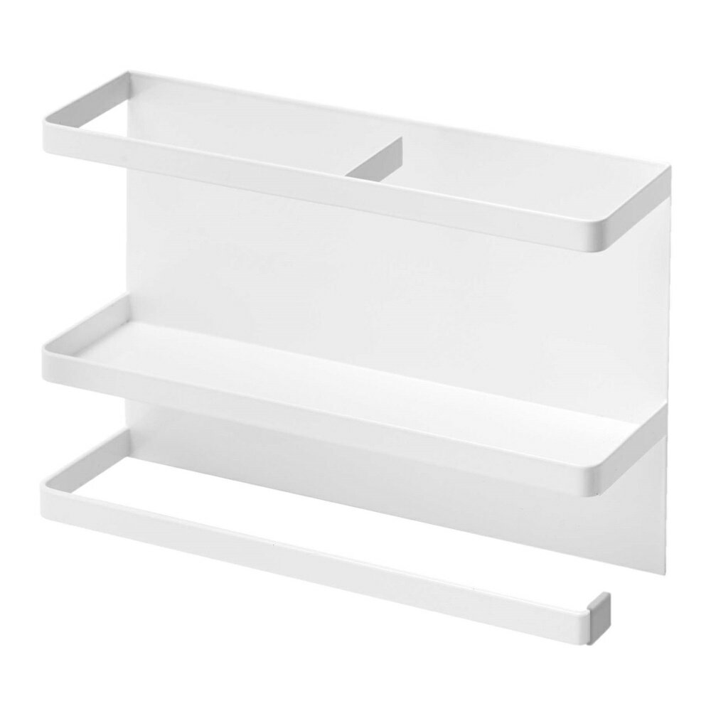 山崎実業 マグネット キッチンペーパー&ラップホルダー プレート [台所用品 キッチン用品 収納 ラック 磁石] 4291 ホワイト