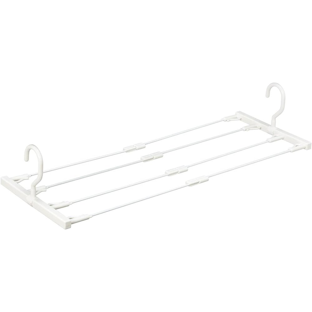 オーエ(OHE) マイランドリー2 バスタオルハンガー4 ホワイト[洗濯 物干し 伸縮 竿 回転式] 83520