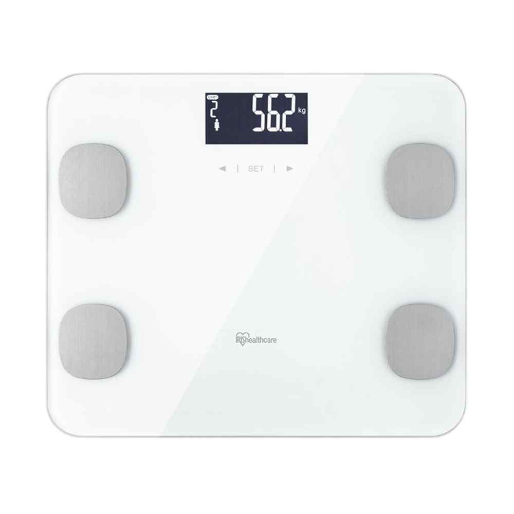 アイリスオーヤマ 体組成計 [体重計 健康 管理 体脂肪率 体水分率 筋肉率 推定骨量 内臓脂肪レベル 基礎代謝 BMI] IBCM-211-W ホワイト