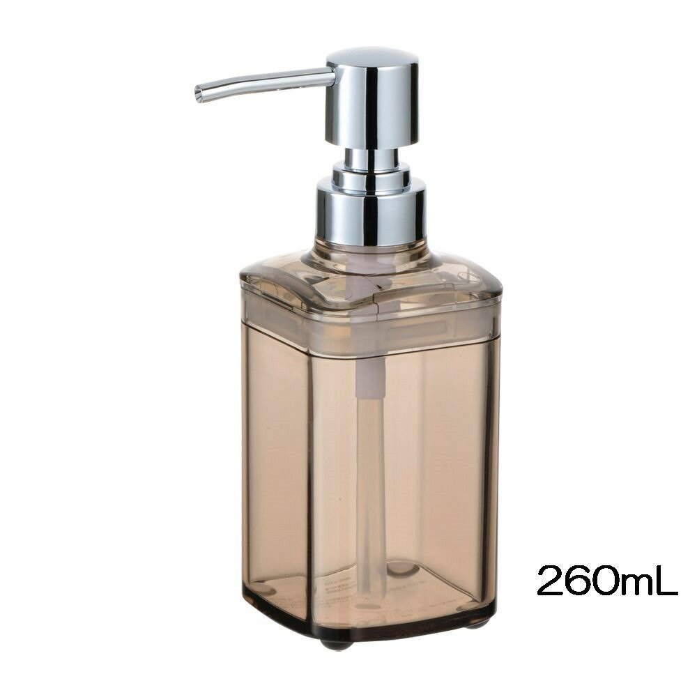 リッチェル リュクレ ディスペンサー ミニ ブラウン [洗面所 ハンドソープ 詰め替え 広い間口 清潔 お手入れ簡単] 260mL