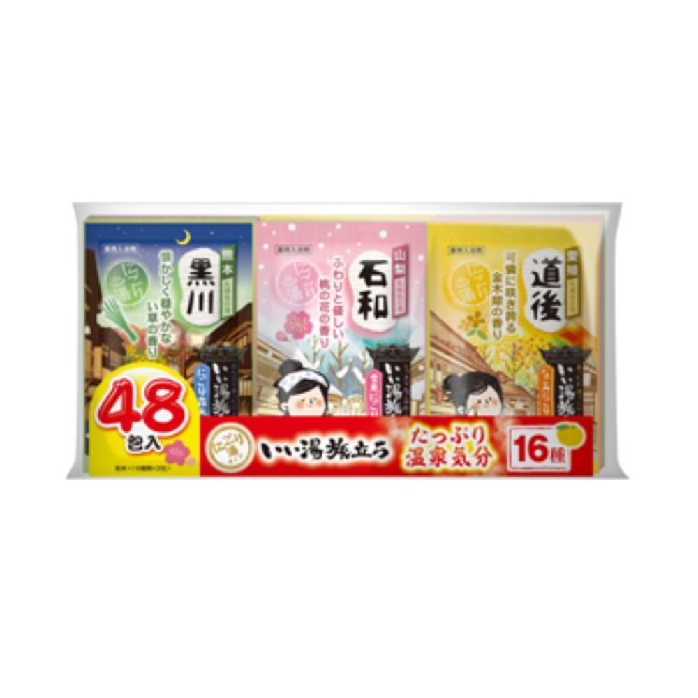 白元アース いい湯旅立ち アソート くつろぎ日和 [入浴剤 疲労回復 肩こり 腰痛] 48包(16種類×3包) [医薬部外品]のサムネイル