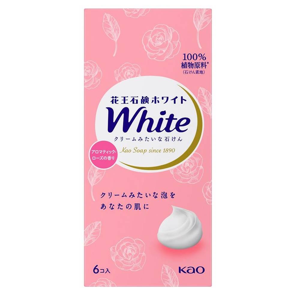 石鹸ホワイト アロマティック・ローズの香り 普通サイズ 6コ箱 510g 花王石鹸ホワイト