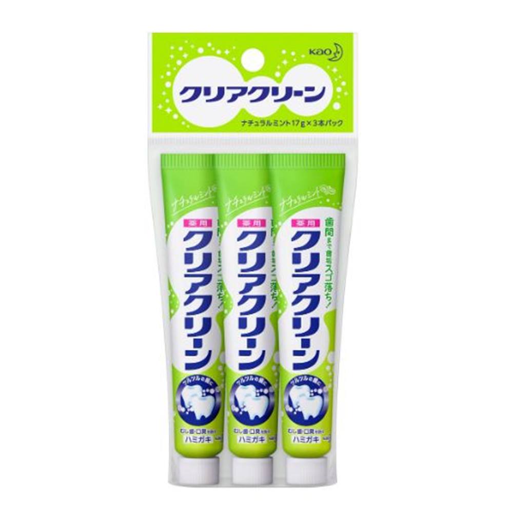 花王 クリアクリーン ナチュラルミント [薬用ハミガキ オーラルケア 歯磨き粉] 17g×3本パック [医薬部外品]