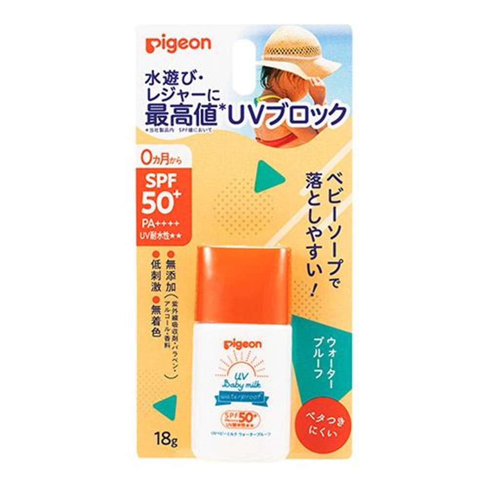 ピジョン UVベビーミルク ウォータープルーフ SPF50＋ PA++++ [日焼け止め 赤ちゃん 0ヵ月から] 18g