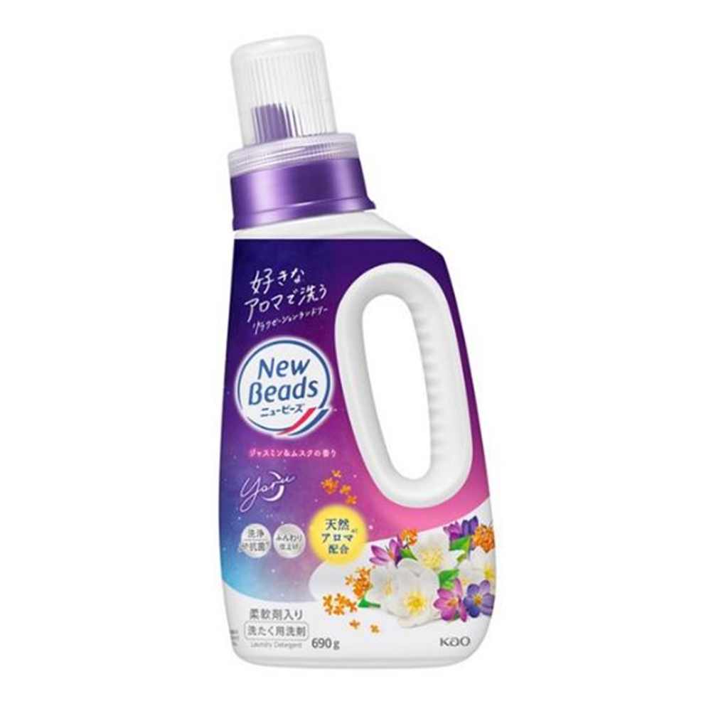 花王 ニュービーズ ジャスミン&ムスクの香り [洗剤 洗濯 液体 衣類 柔軟剤入り アロマ すすぎ1回] 本体690gのサムネイル