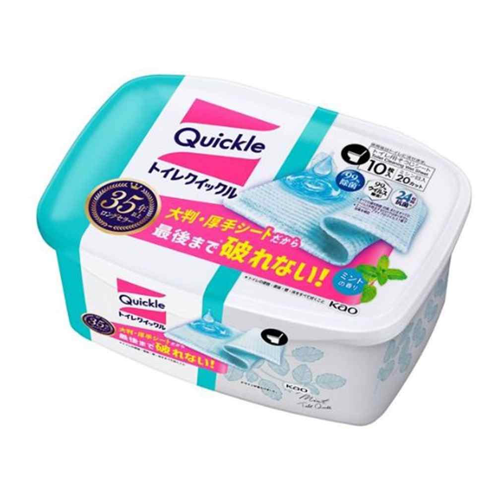 花王 トイレクイックル [掃除 シート 便器 床 除菌 抗菌 トイレに流せる] 容器入10枚
