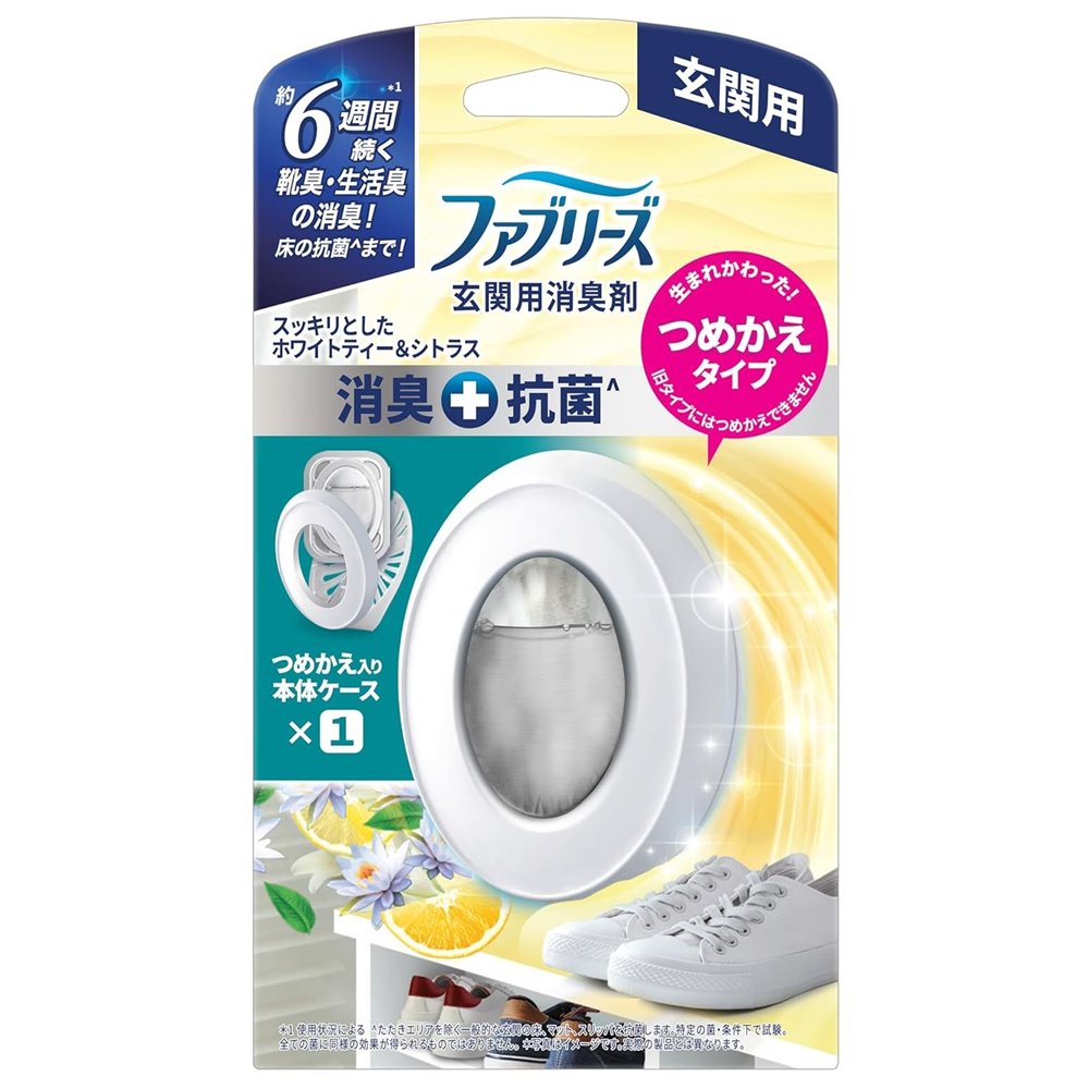 P&G ファブリーズ 玄関用消臭剤+抗菌 ホワイトティー＆シトラス 本体 [芳香剤 置き型 つめかえタイプ 靴 生活臭] 7mL