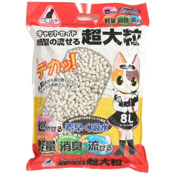 【6/4 20:00～6/11 01:59 エントリーでポイント10倍】イデシギョー キャットセイド 紙製の流せる超大粒 8L ねこ トイレ 猫砂 8L