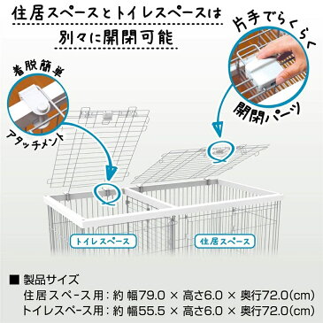 ペティオ トイレのしつけが出来る ドッグルームサークル 【ワイド専用屋根面】 ホワイト