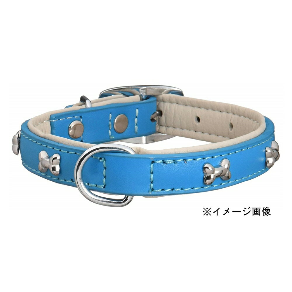 アースペット DSライラック平革首輪(中型犬用 M) ブルー