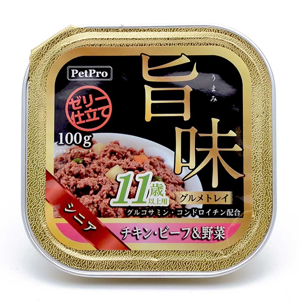 ペットプロ 旨味グルメトレイ 11歳以上用 チキン・ビーフ＆野菜 [シニア 犬 ドッグフード ウエット] 100g