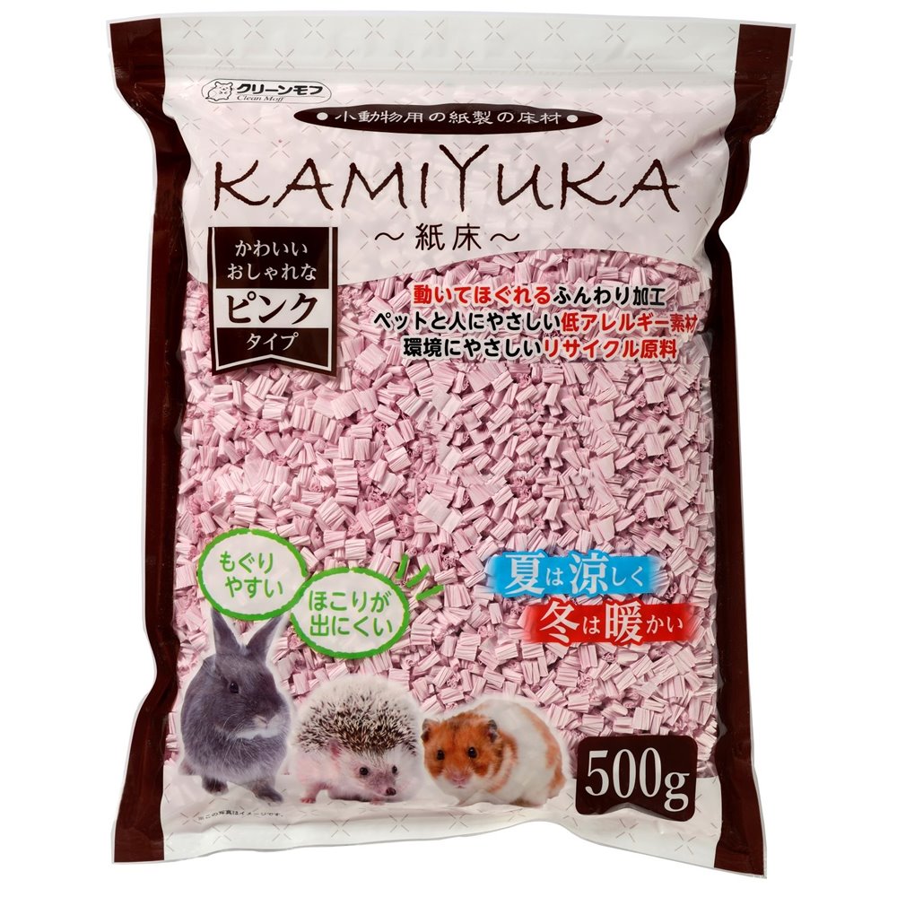 シーズイシハラ クリーンモフ 小動物用床材 KAMIYUKA 紙床 ピンク  500g