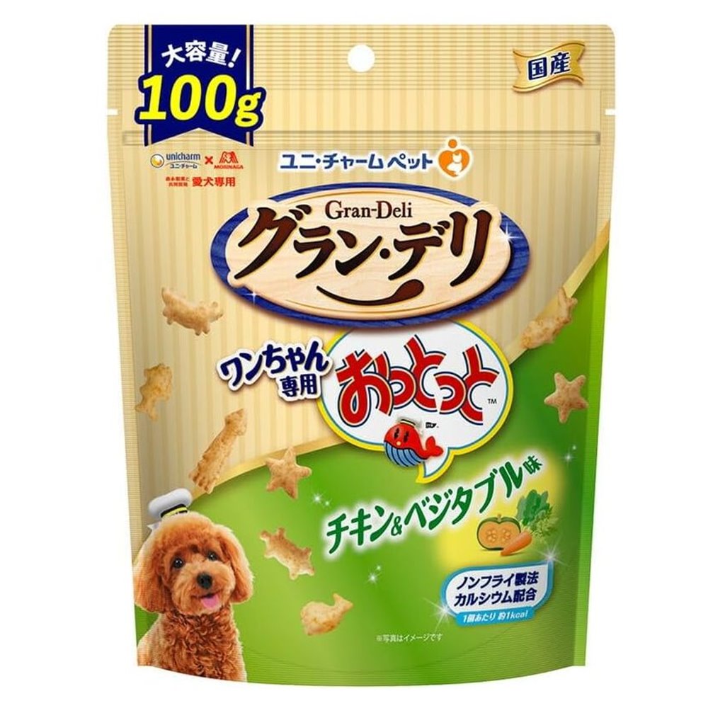 ユニ・チャームペット グラン・デリ ワンちゃん専用おっとっと チキン＆ベジタブル味 [ドッグフード 犬用 おやつ] 100g