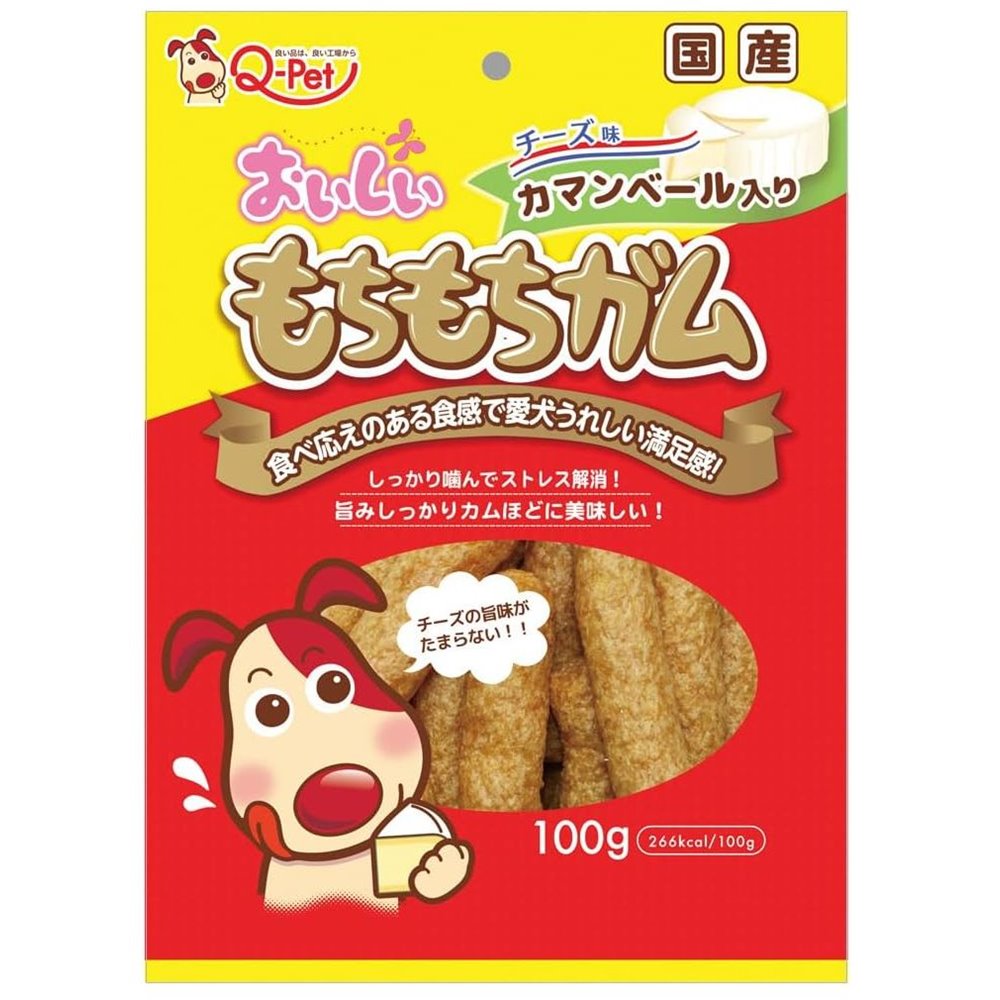 九州ペットフード Q-Pet おいしいもちもちガム チーズ入り [ドッグフード 犬用 おやつ 国産 歯茎ケア] 100g