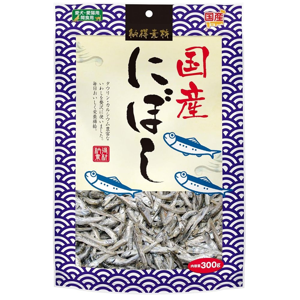 ペットライブラリー 納得素材 にぼし 300g [ペットフード 犬 猫用 おやつ 国産 煮干し] NA-081